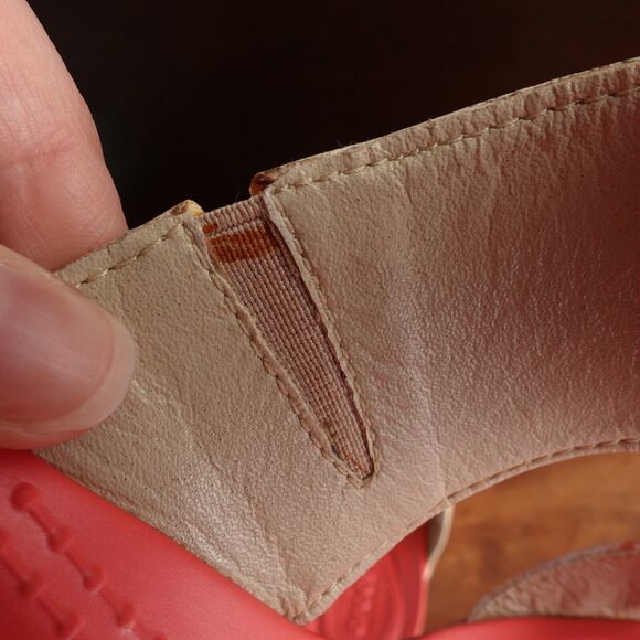 Crocs Sandals Womens Size 10 Pink Leigh II Wedge Slip On Floral Heels Shoes READ - Picture 9 of 16